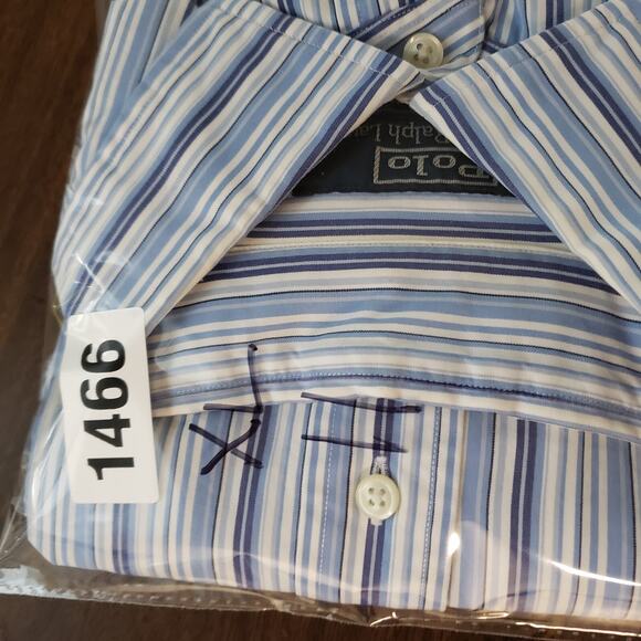 Polo Ralph Lauren Dress Shirt Men XXL Blue Striped Button Down Westerton 52x31 - Picture 7 of 7